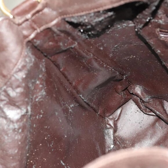 GUCCI Bamboo Shoulder Bag Leather 2way Brown Gold Auth 139168 - Picture 13 of 16